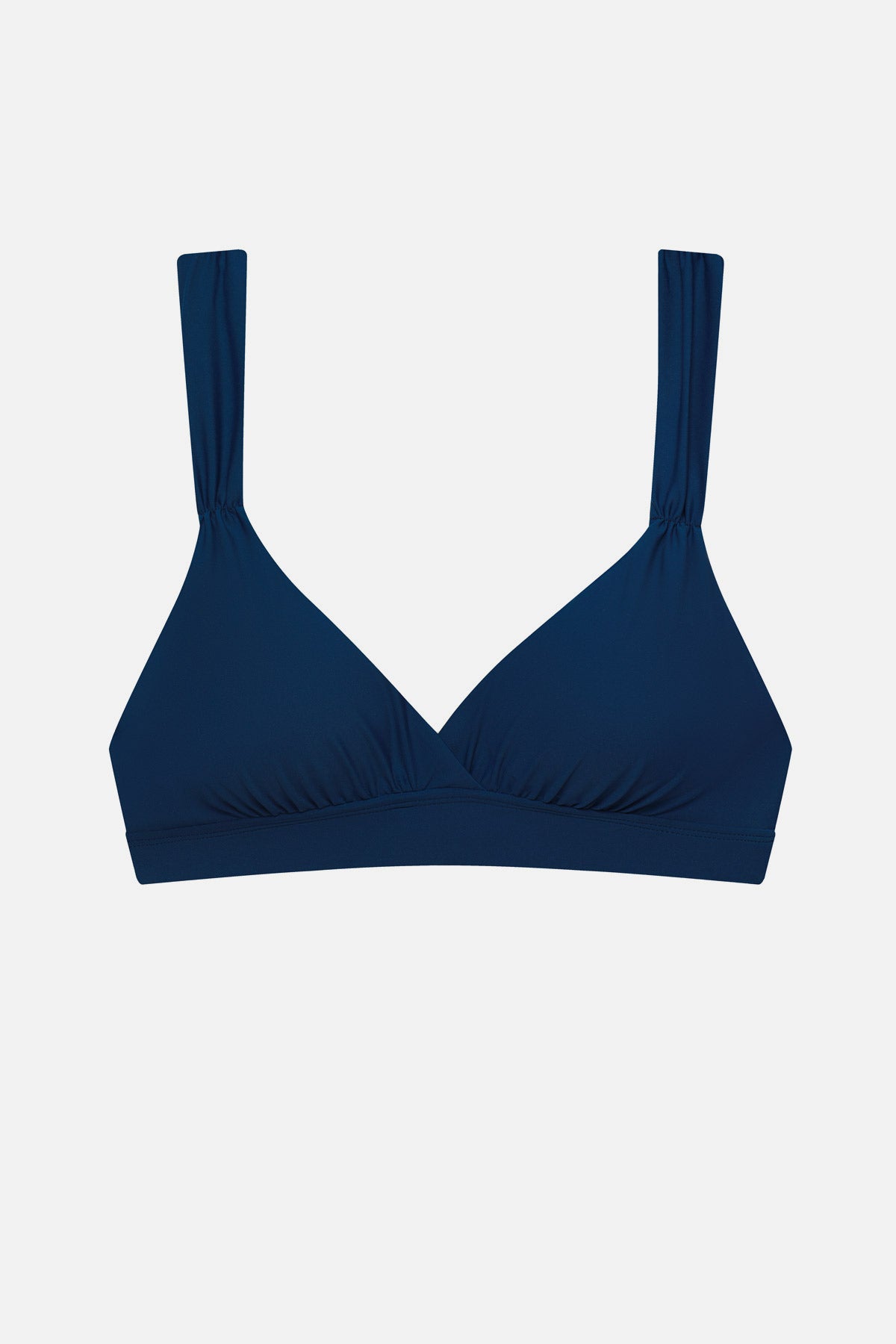 Dark blue bikini top with matching swim bottoms