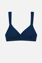 Dark blue bikini top with matching swim bottoms