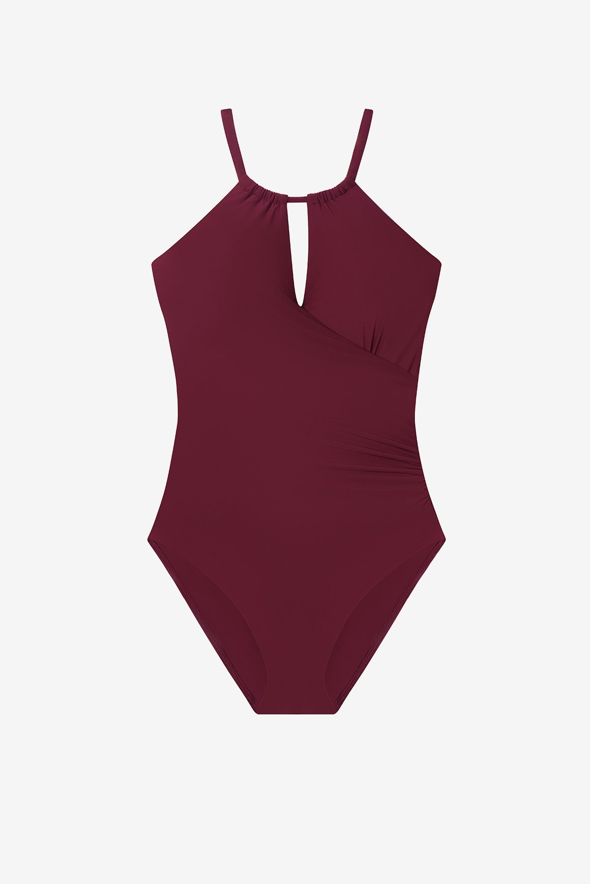 Dark red one-piece swimsuit