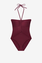 Dark red one-piece swimsuit
