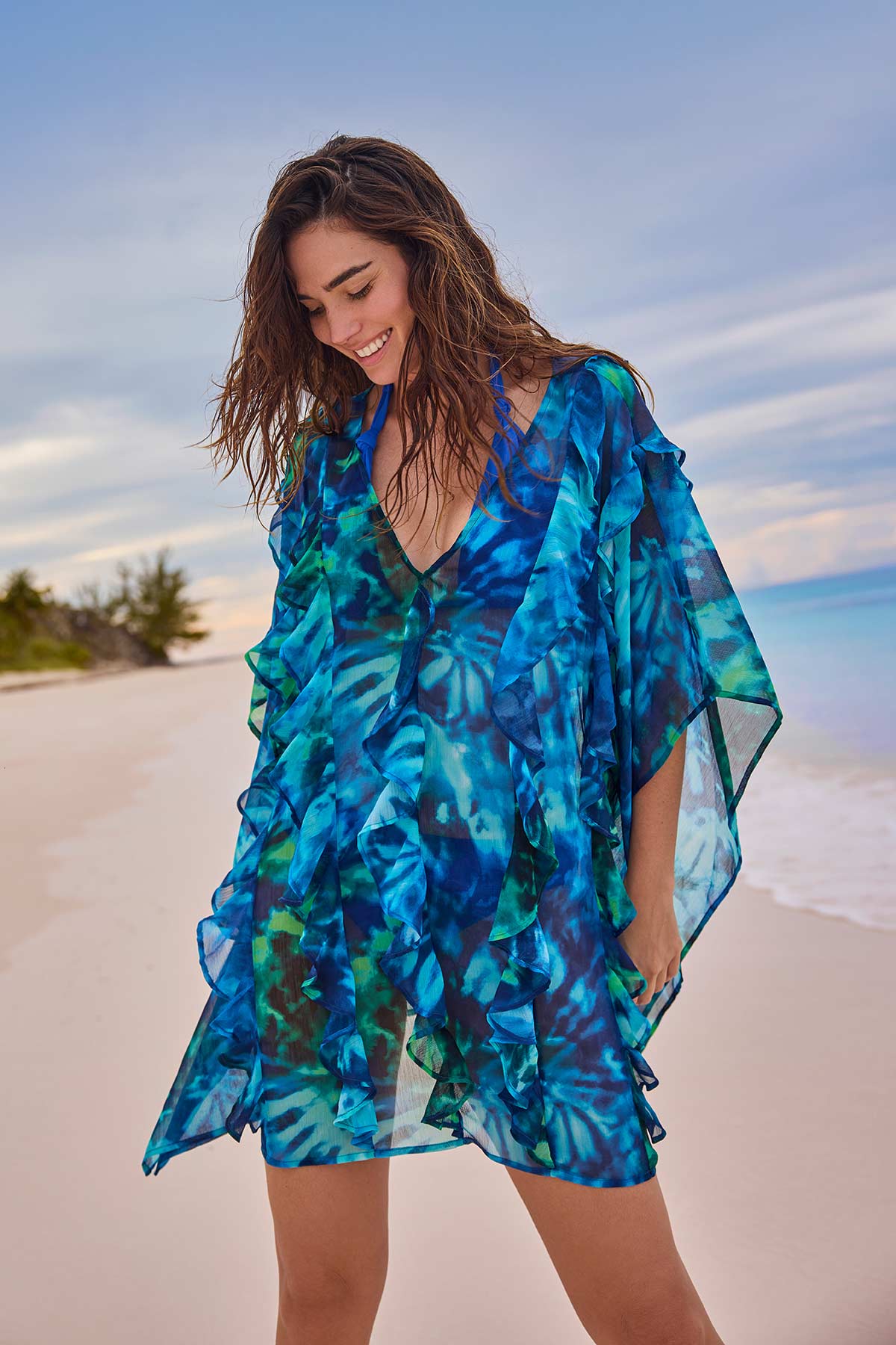 Mimi Flamingo Saltwater Tie Dye Breeze Poncho – VENUS