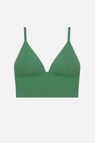 Green ribbed midkini bralette swim top with matching swim bottoms