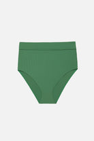 Green ribbed high waisted swim bottoms
