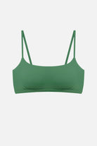 Green ribbed bralette swim top