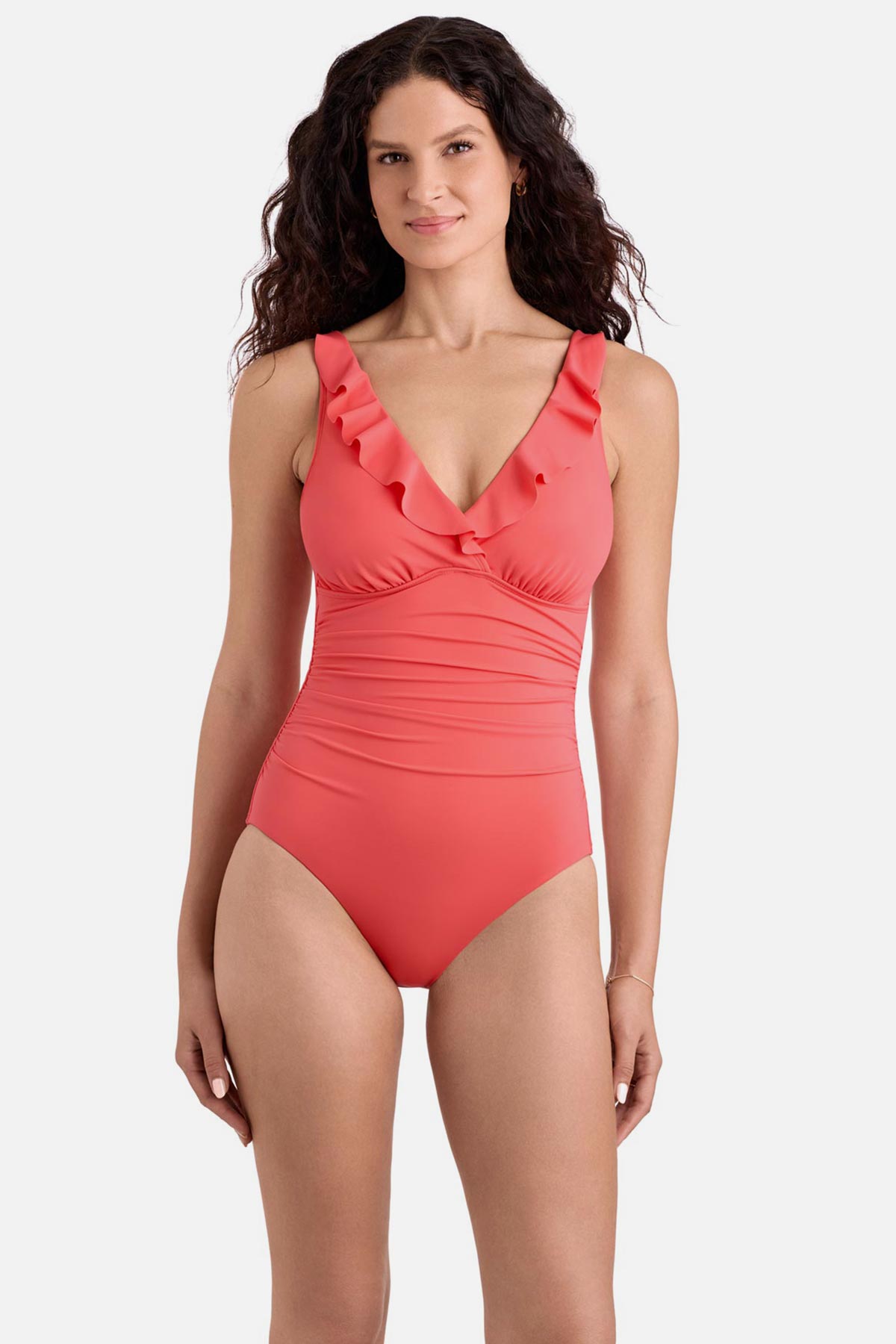 Shape Solver Kayla Ruffle Underwire One Piece Coral – VENUS