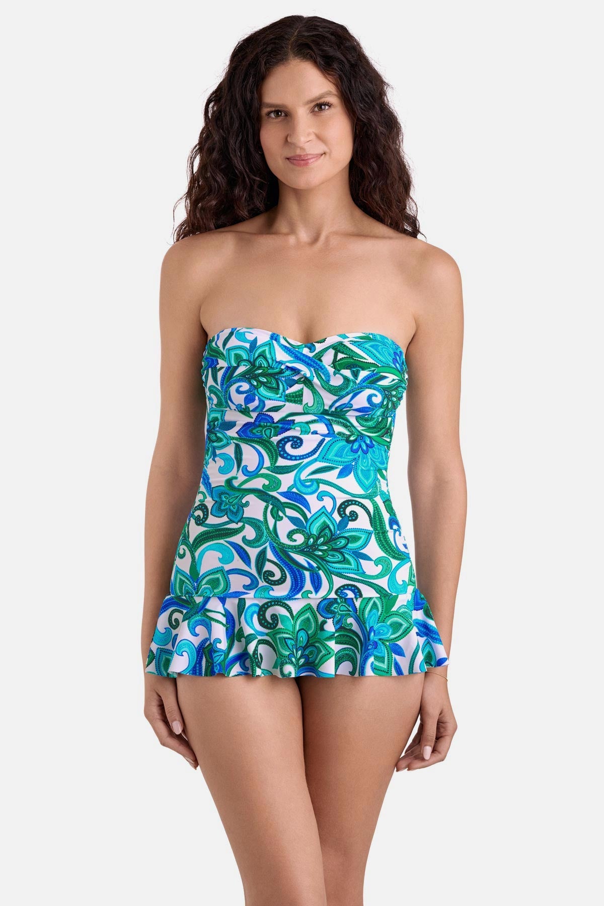 Shape Solver Summer Skirted One Piece Imperial Paisley – VENUS