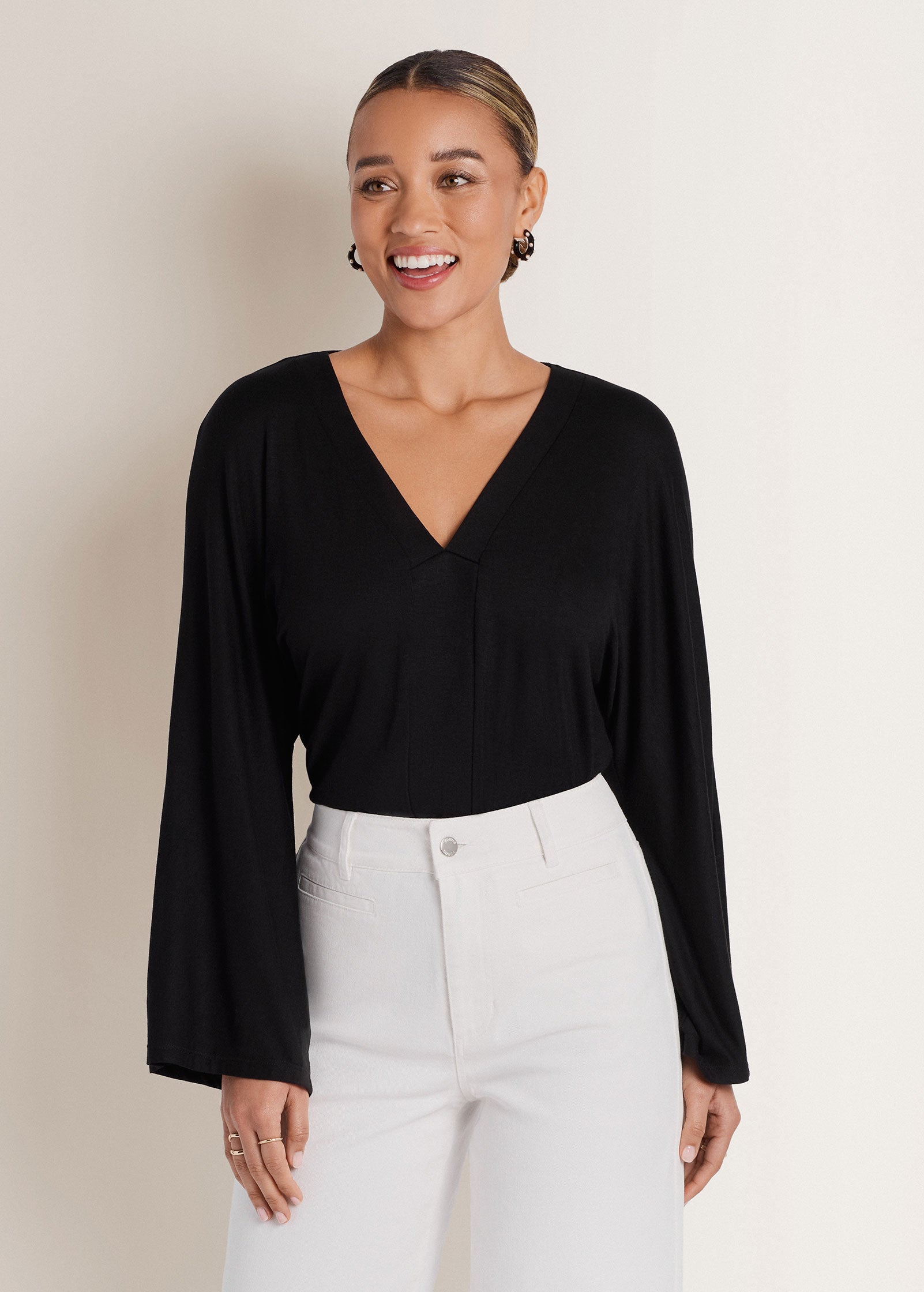 VeniceW ブラックボタン　トップス Chic Black Tops & Blouses for Women | VENUS
