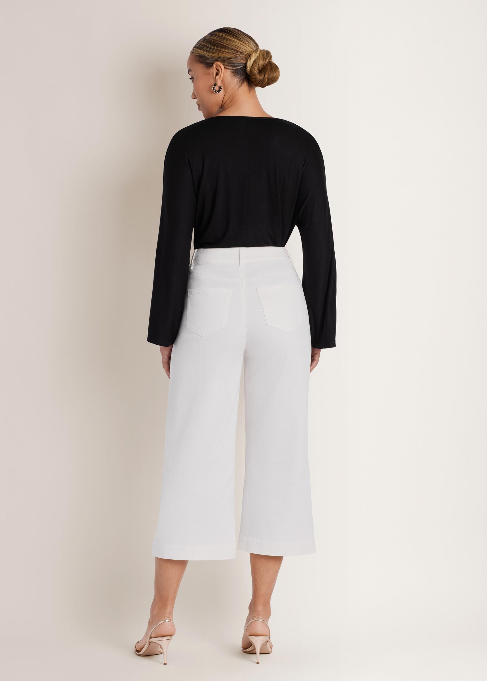Venus Sofia Wide Leg Crop Jean White Denim – VENUS