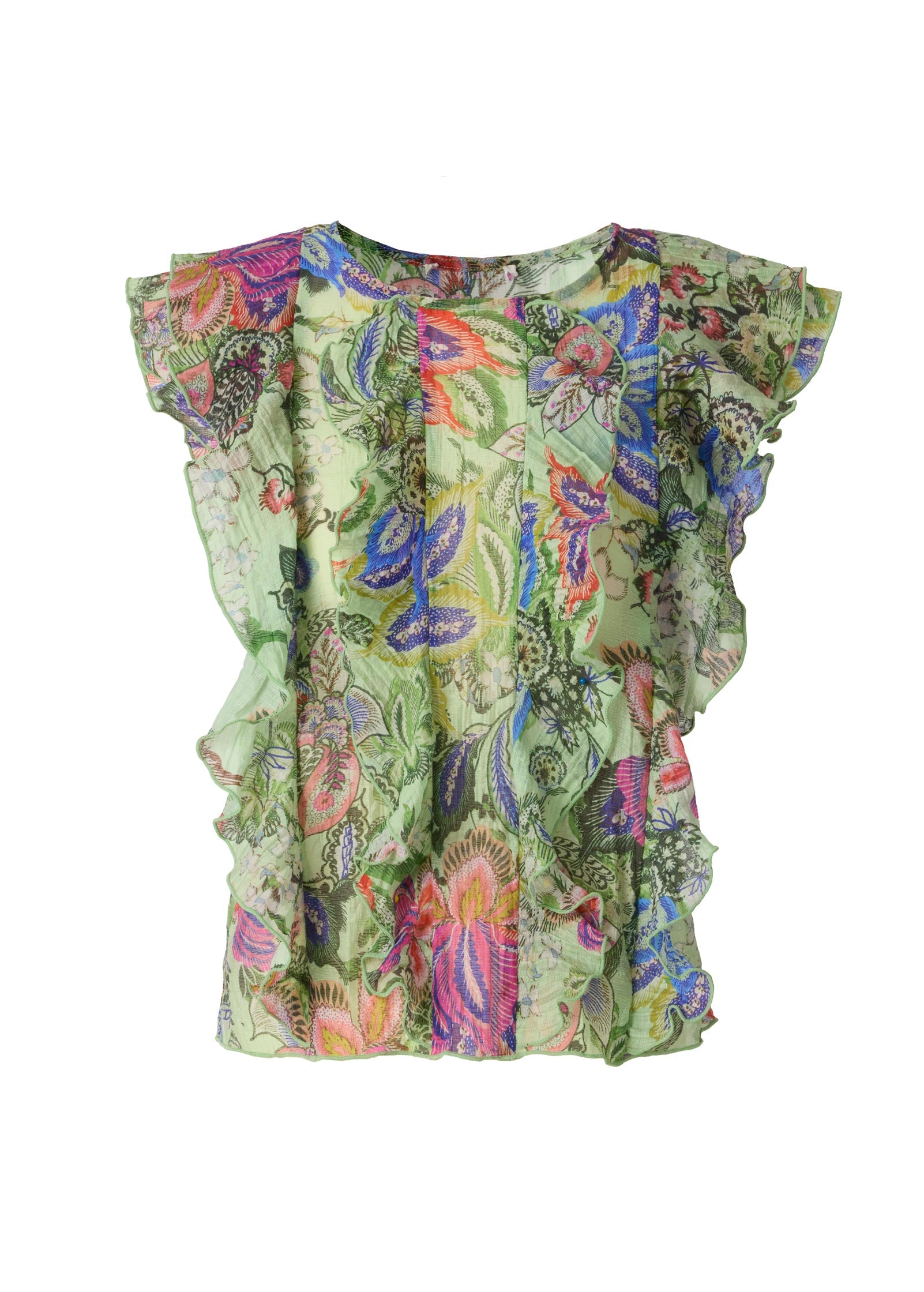 Venus Ruffle Front Top Jacobian Floral – VENUS