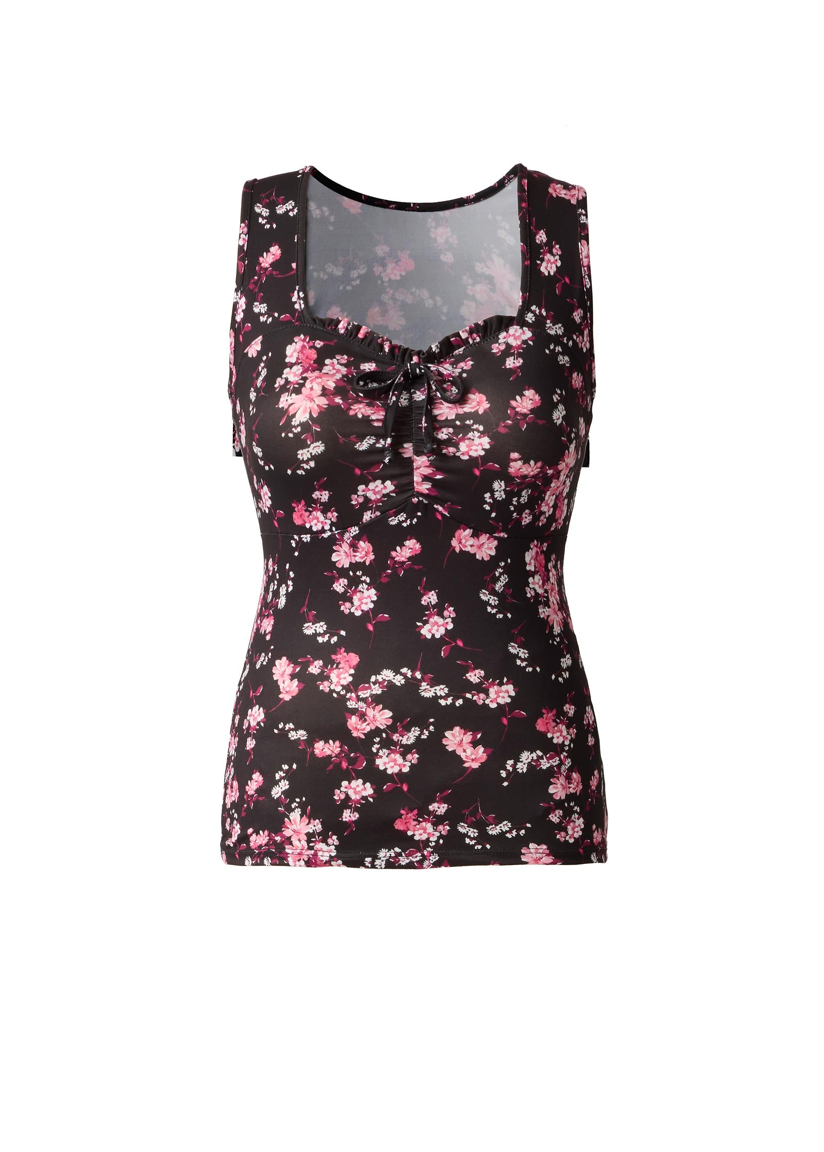 Venus Tie-Front Floral Top Black Multi – VENUS