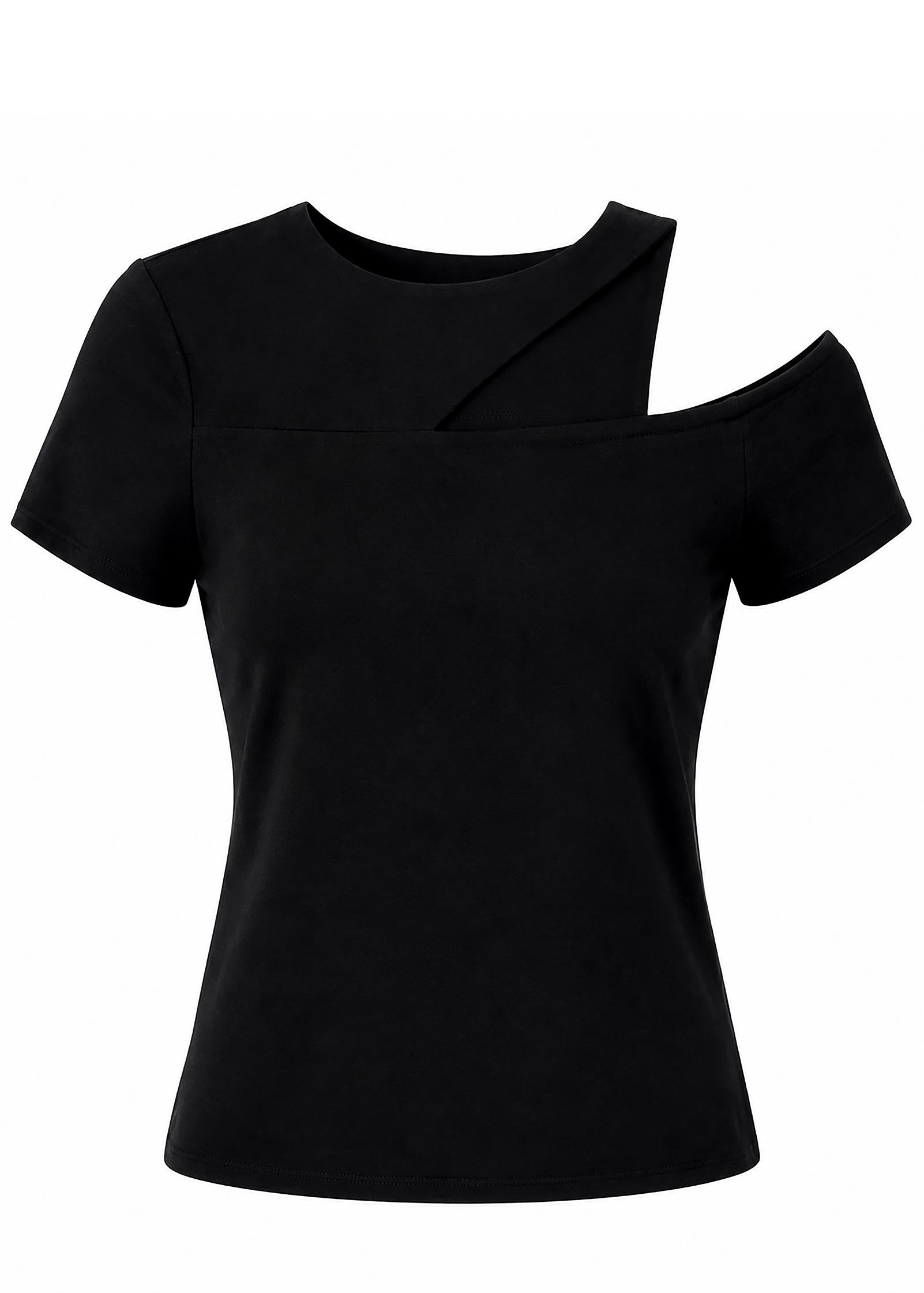 Venus Cut Out Short Sleeve Top Black – VENUS