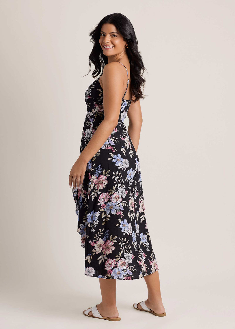 Venus Spring Venus Spring Blossoms Wrap Dress Black Mauve Floral – VENUS