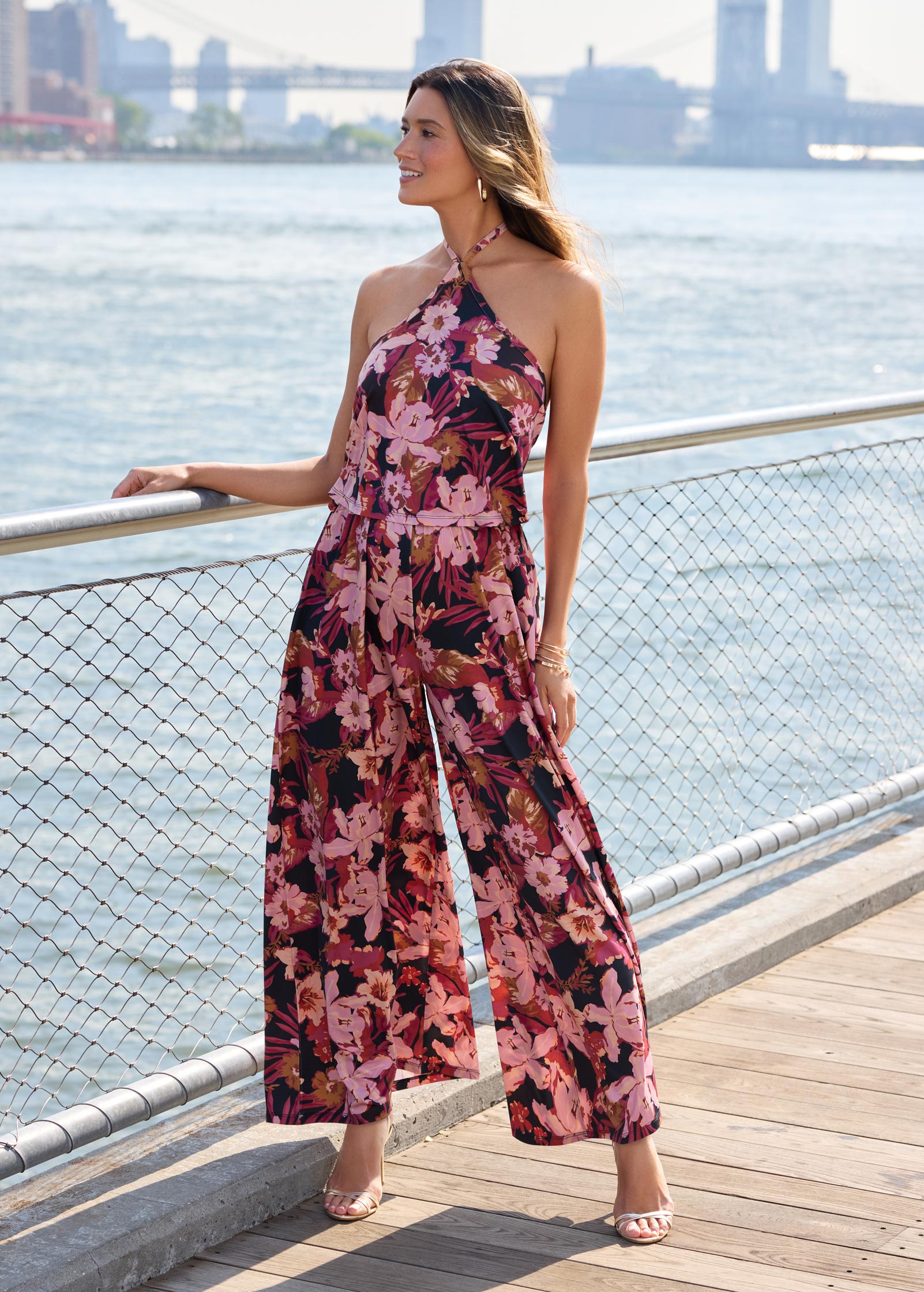 Venus Cross Neck Jumpsuit Library Lilies – VENUS