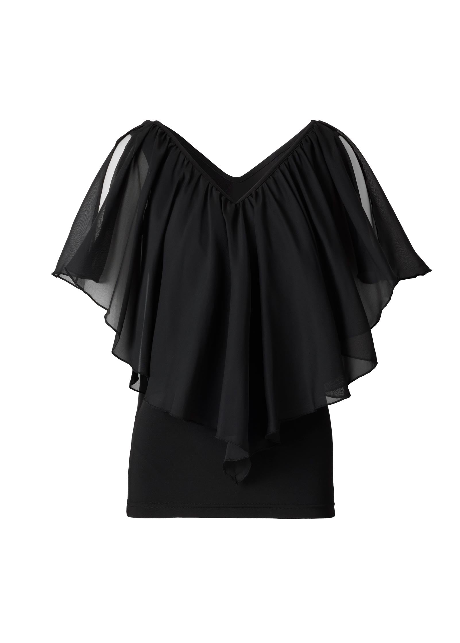 Venus Printed Cold Shoulder Top Black Multi – VENUS