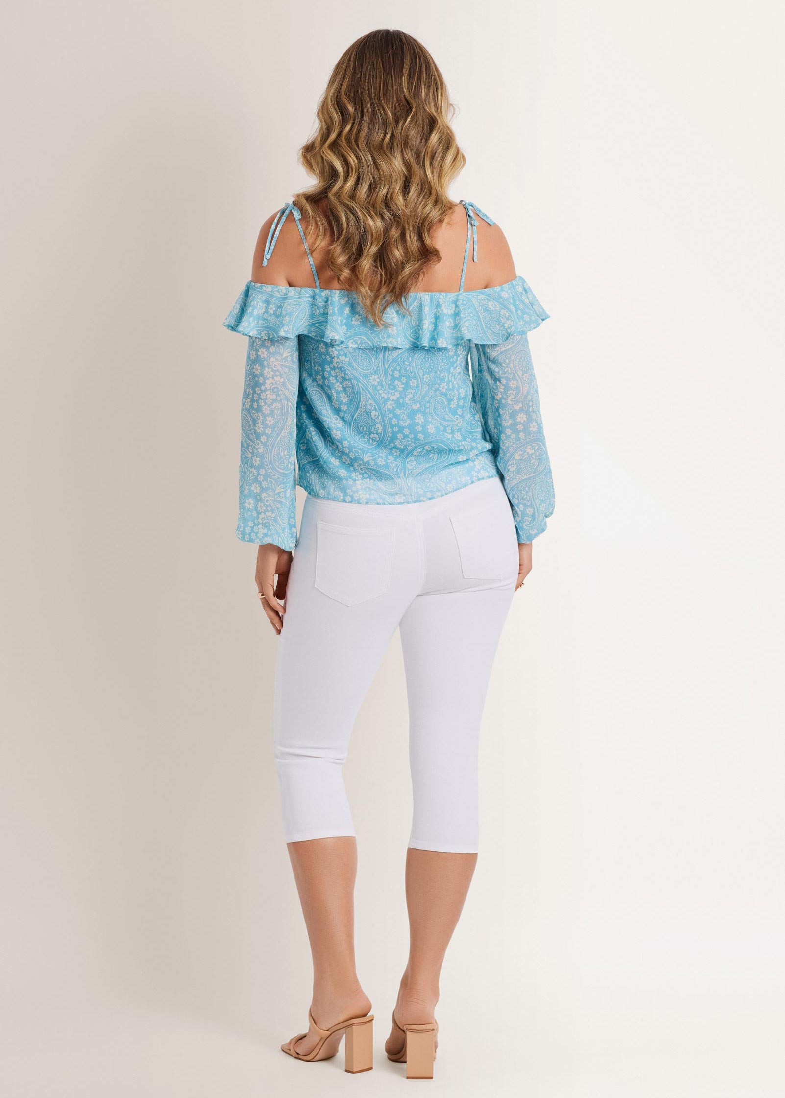Venus Chiffon Cold Shoulder Top Autumn Paisley – VENUS