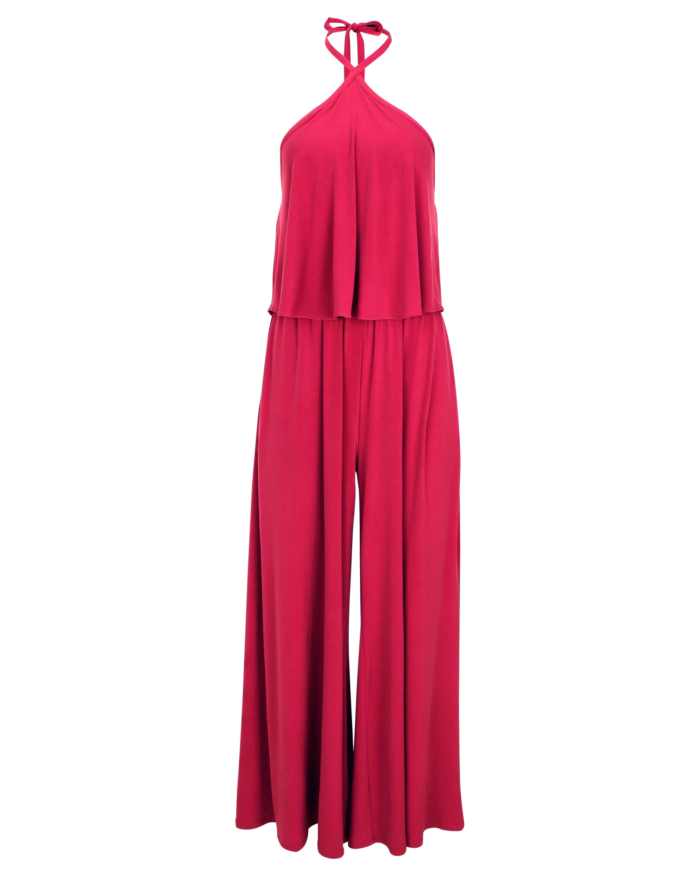 Venus Cross Neck Jumpsuit Red – VENUS