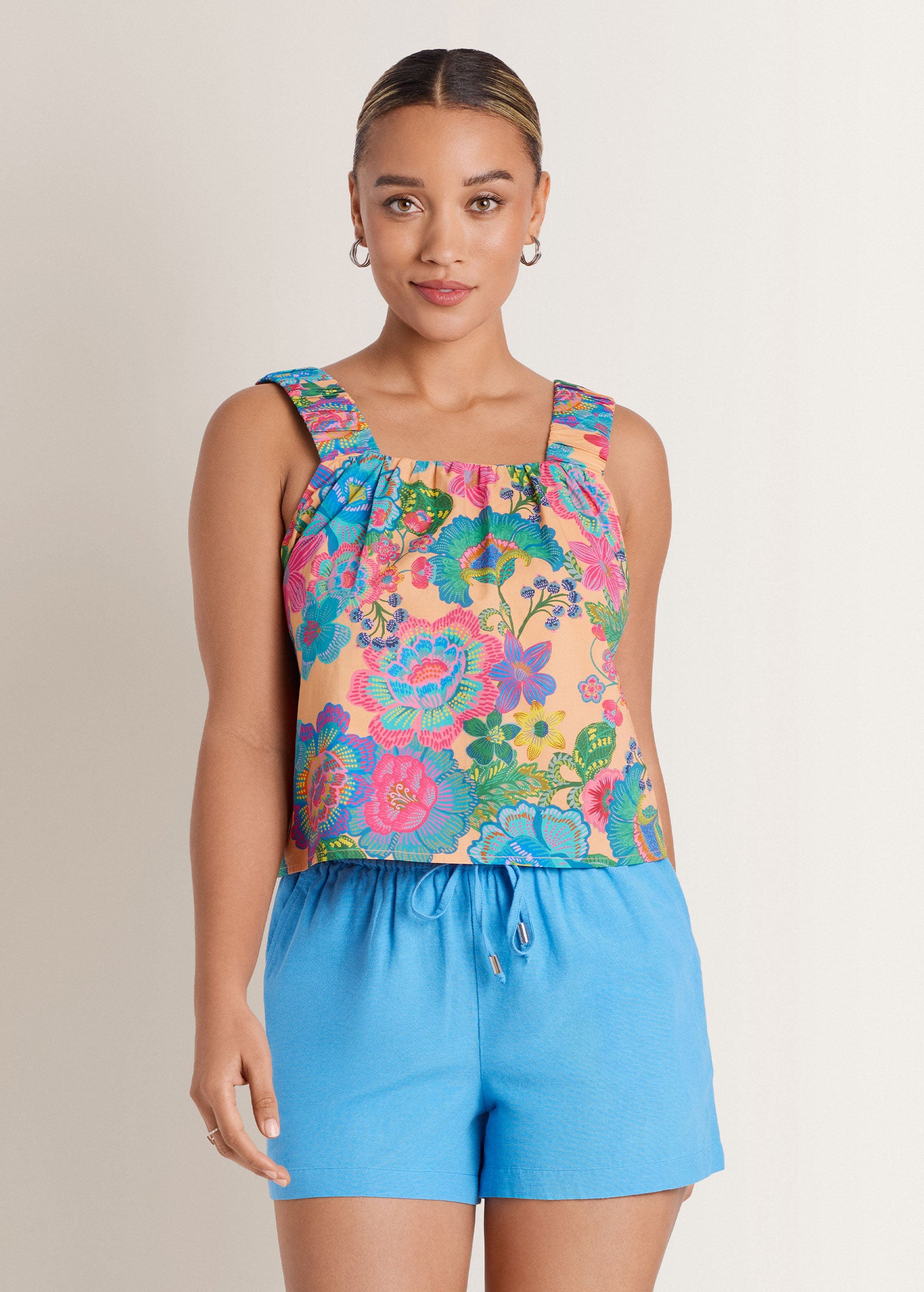 Venus Poplin Printed Tank Dopamine Floral – VENUS