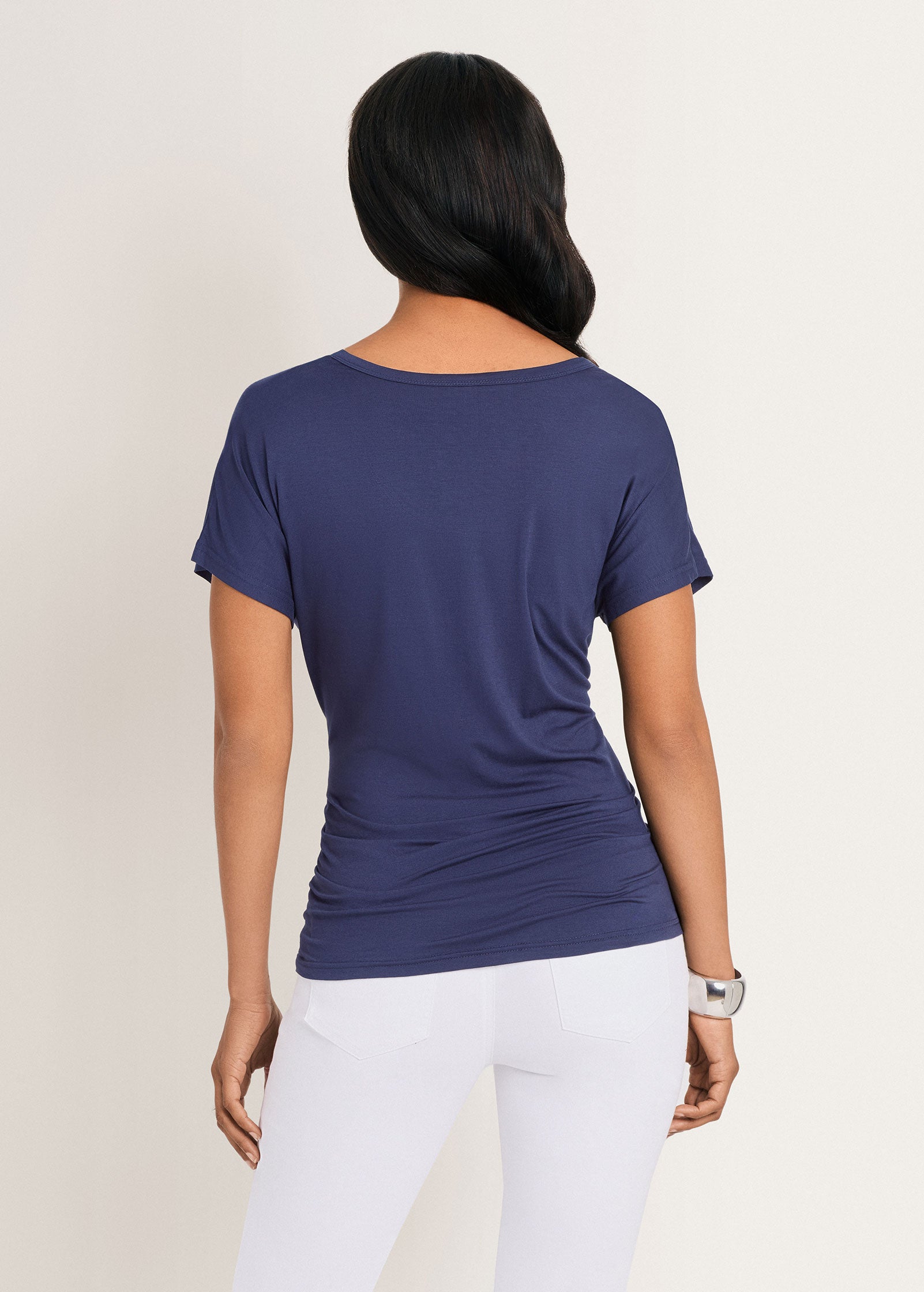 Venus Twisted Knot Detail Tee Black Iris – VENUS