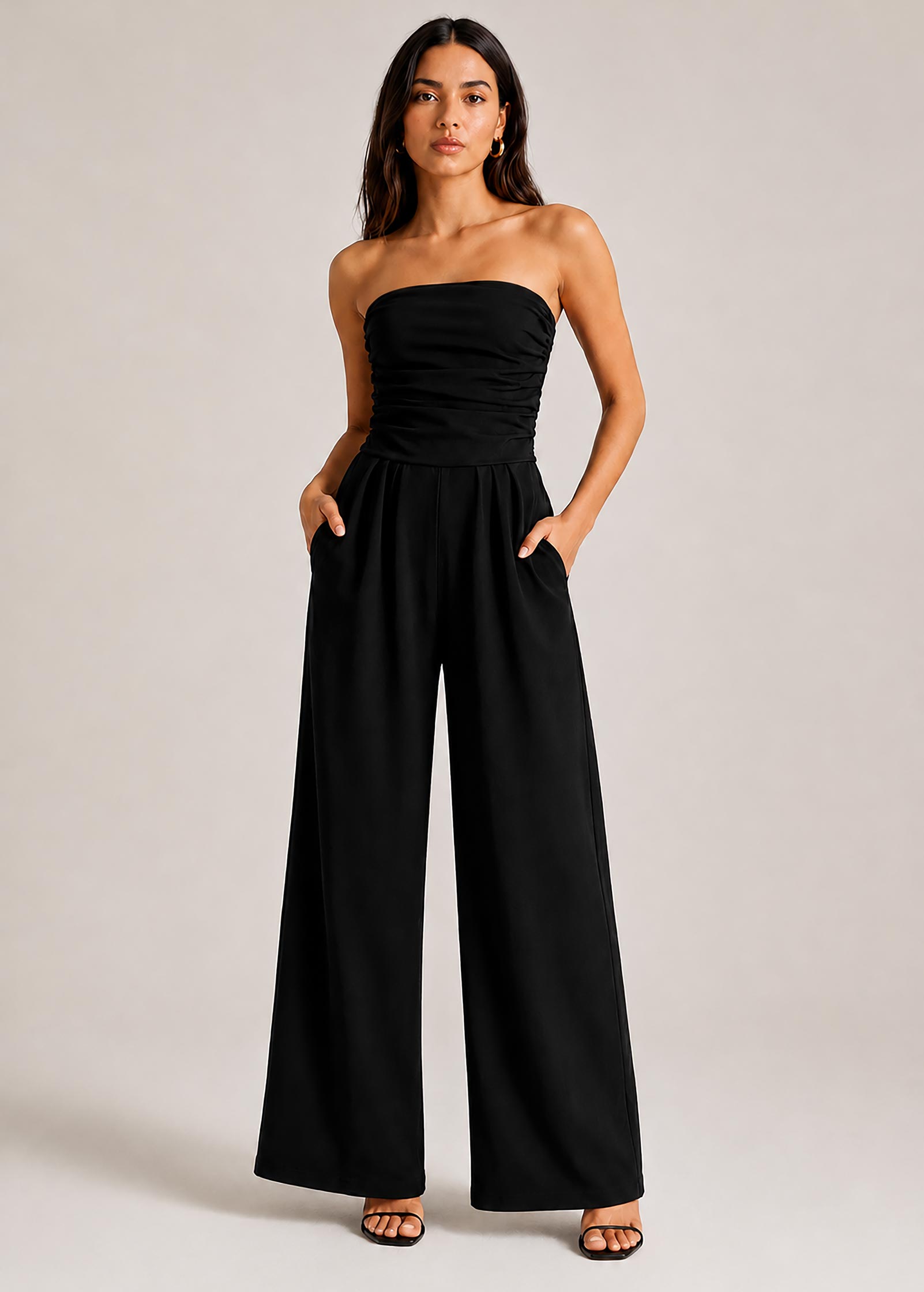 Venus Strapless Jumpsuit Black – VENUS