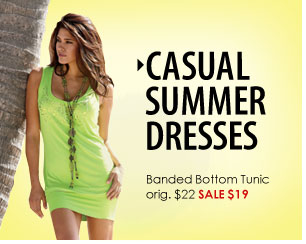 Casual Summer Dresses. Banded Bottom Tunic SALE $19